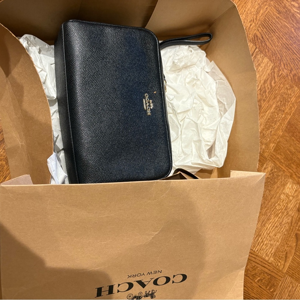 Coach Black Leather Clutch